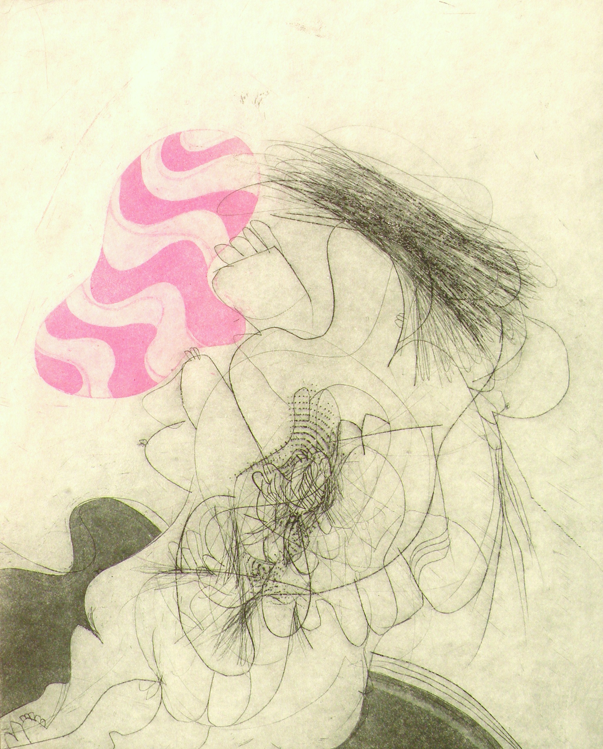 Akt mit Bubble Gum, 1967, Radierung, 27x21cm