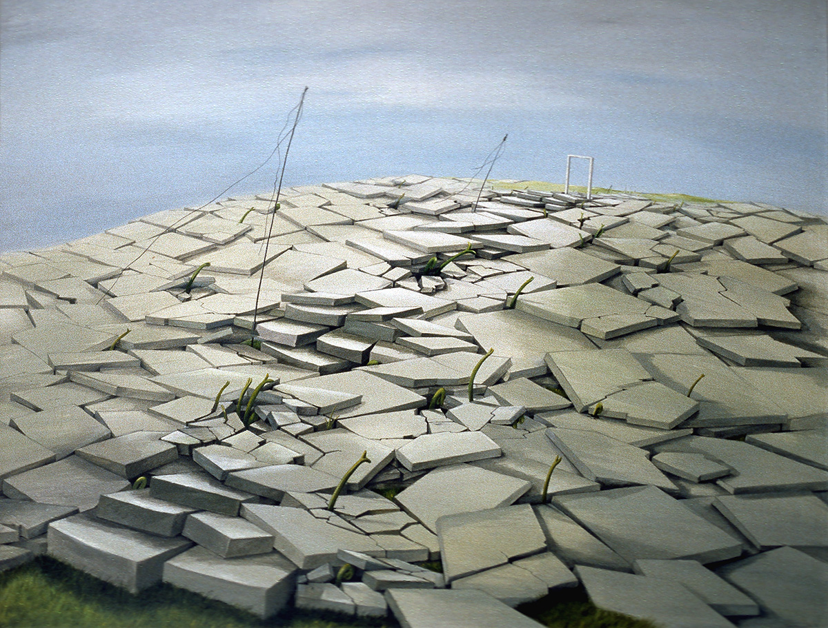 In Steinen leben Fruehling, 1980 , Acryl auf Leinwand, 105x130cm